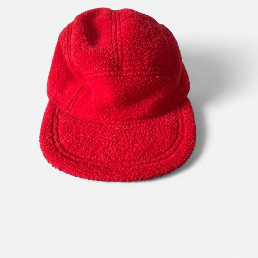 Vintage Lands' End Fleece Camp Men's Red Hat